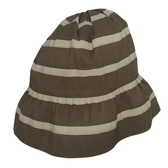 Grace Hats Fancy Bucket Style Hat Wide Ribbon Bow Detail Stripes Drawstring - Picture 2 of 9